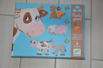 Puzzle géant 6 en 1 animaux de la ferme DJECO - Bon état
